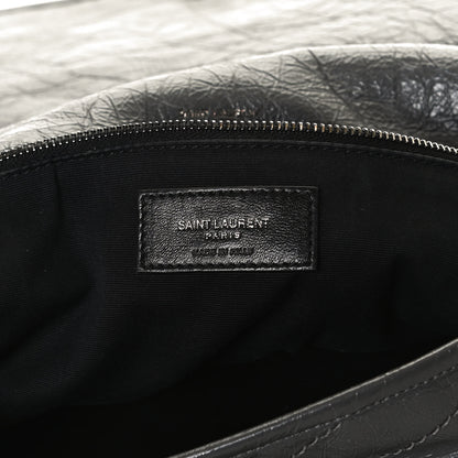 Saint Laurent Crinkled Calfskin Matelasse Monogram Large Niki Chain Satchel Storm 6 of 17