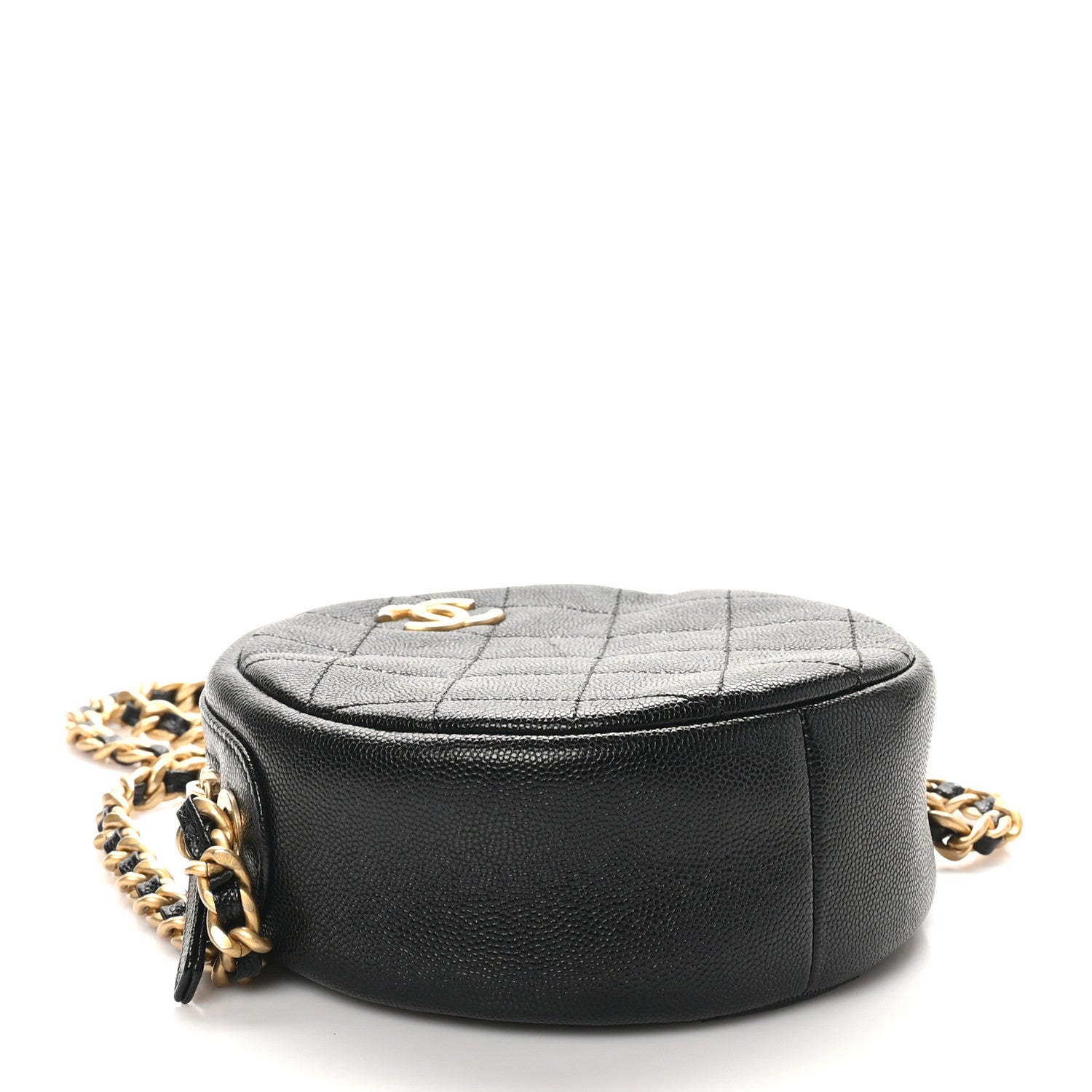 Chanel Caviar Quilted Small Round Bag With Chain Black 4 of 11