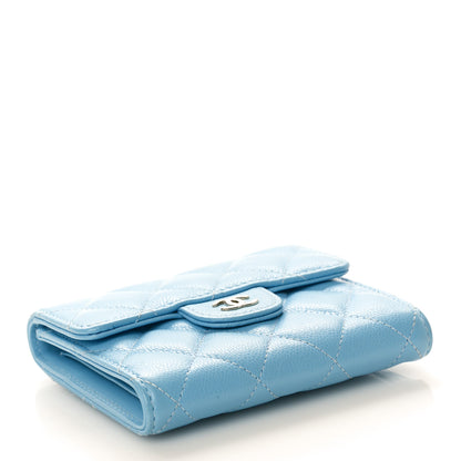 Chanel Caviar Quilted Compact Flap Wallet Light Blue 4 of 8