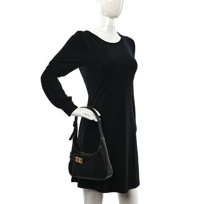Salvatore Ferragamo Pigskin Gancini Hobo Black 2 of 8