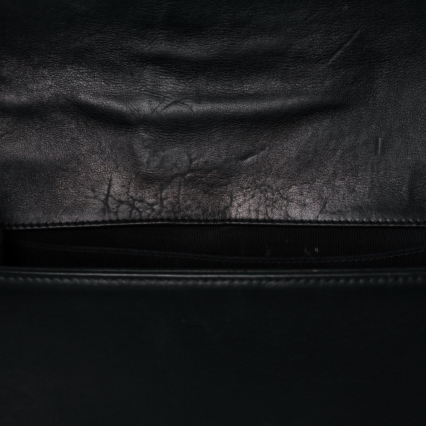 Lambskin Quilted Small Boy Flap Black