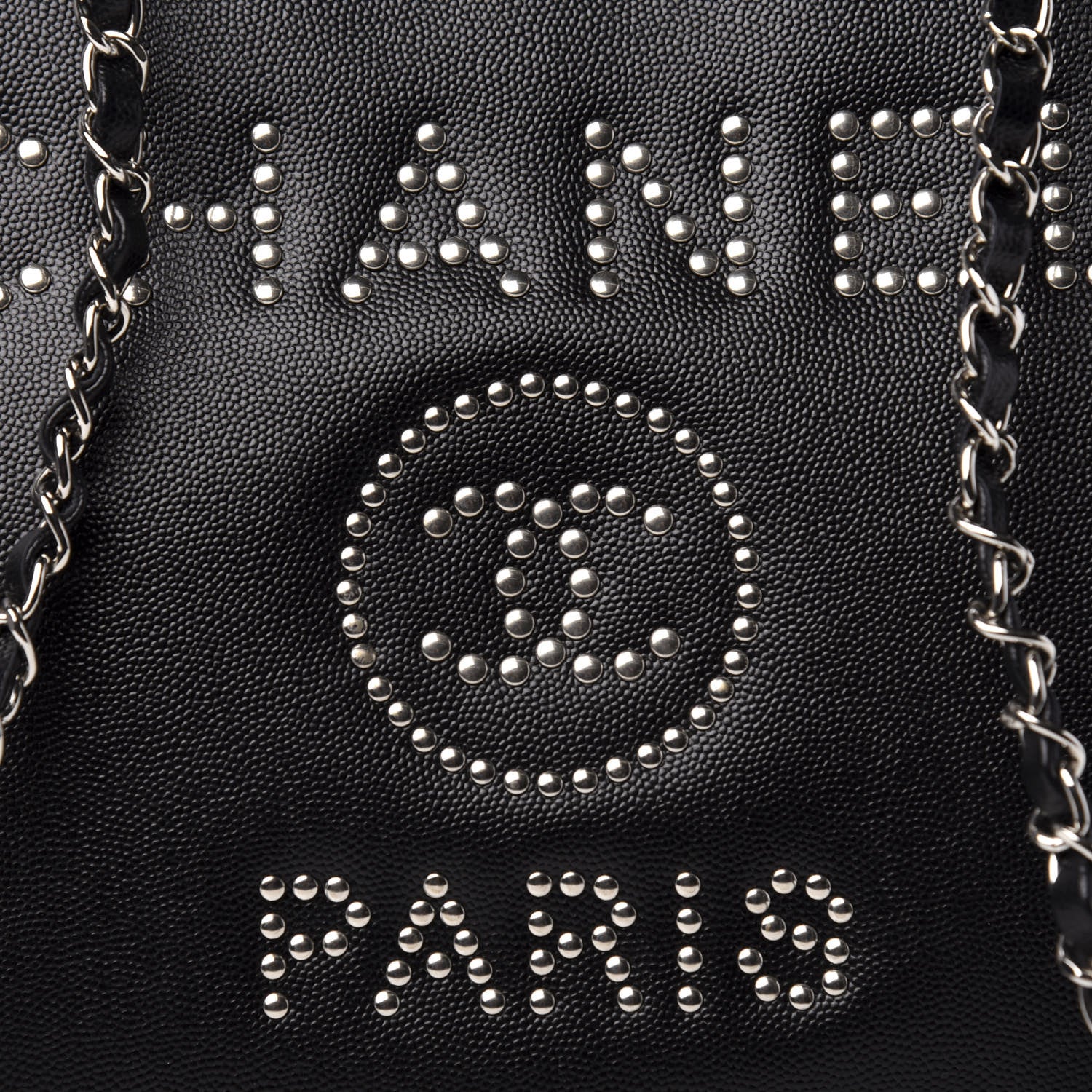 Chanel Caviar Medium Studded Deauville Tote Black 10 of 10