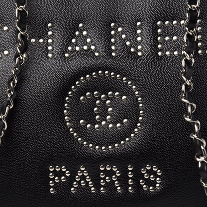 Chanel Caviar Medium Studded Deauville Tote Black 10 of 10