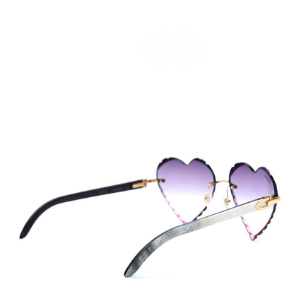 Cartier Metal Horn Rimless Heart Sunglasses CT0046S Purple 4 of 8