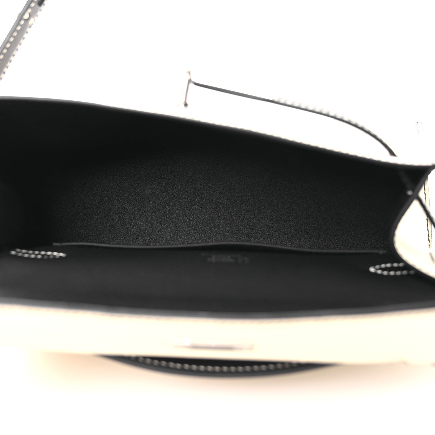 Hermes Swift Horseshoe Kelly Pochette Clutch Craie Black 5 of 12