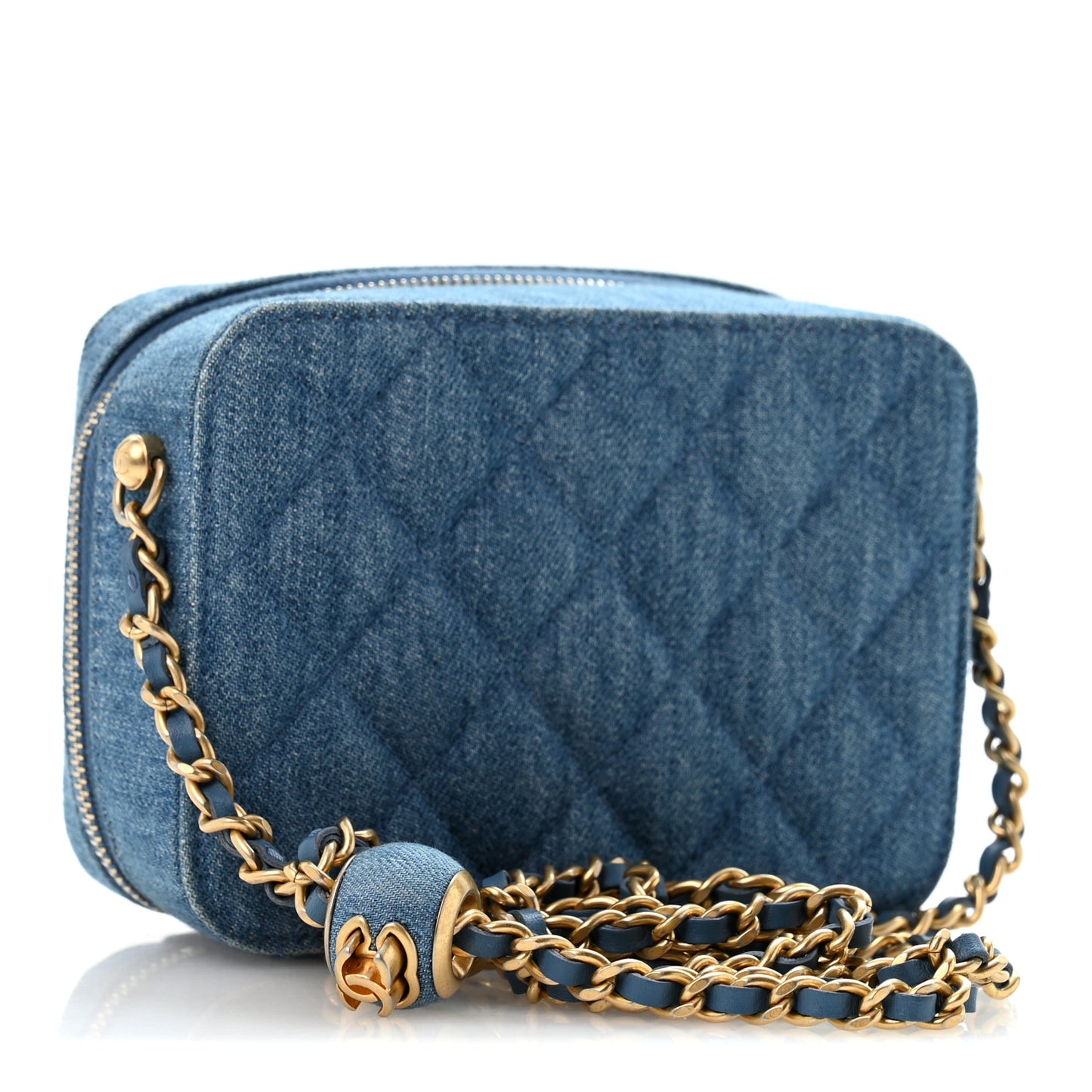 Denim Quilted CC Pearl Crush Camera Case Blue
