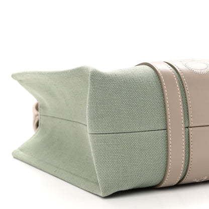 Chloe Linen Calfskin Medium Woody Ribbon Tote Warm Green 7 of 8