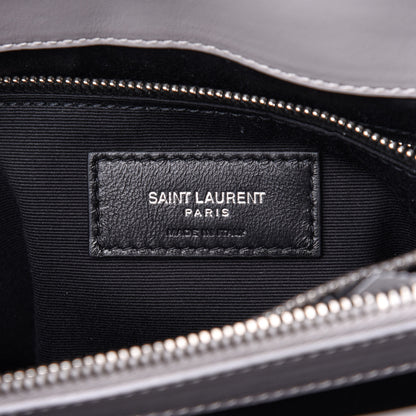 Saint Laurent Calfskin Y Quilted Monogram Medium Loulou Chain Satchel Granite 7 of 11