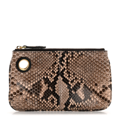 Fendi Vitello Century Snakeskin F is Fendi Tri-Color Triplette Pouch Set Powder Camelia Black 6 of 19