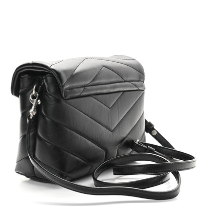 Saint Laurent Calfskin Y Quilted Monogram Toy Loulou Crossbody Bag Black 3 of 9