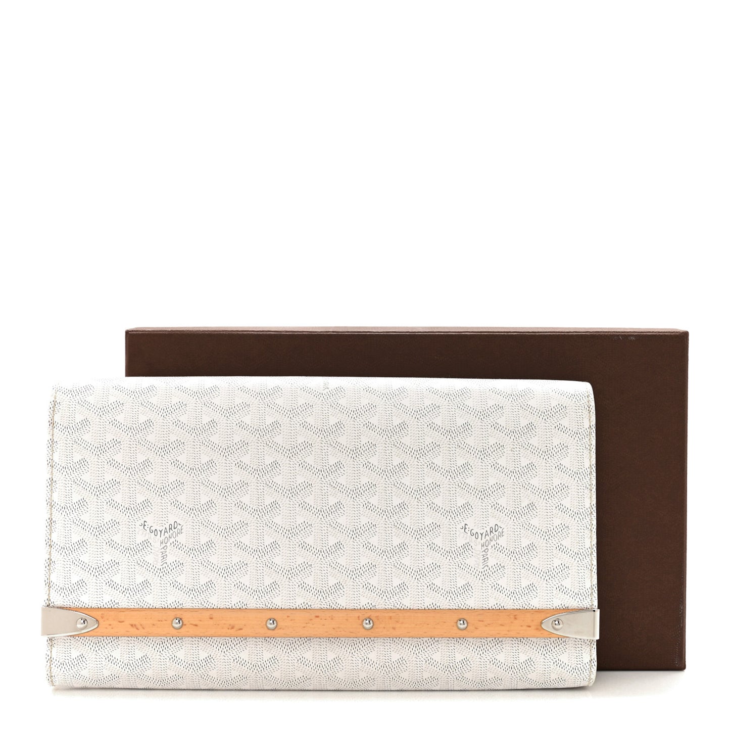 Goyardine Monte Carlo Bois Clutch White
