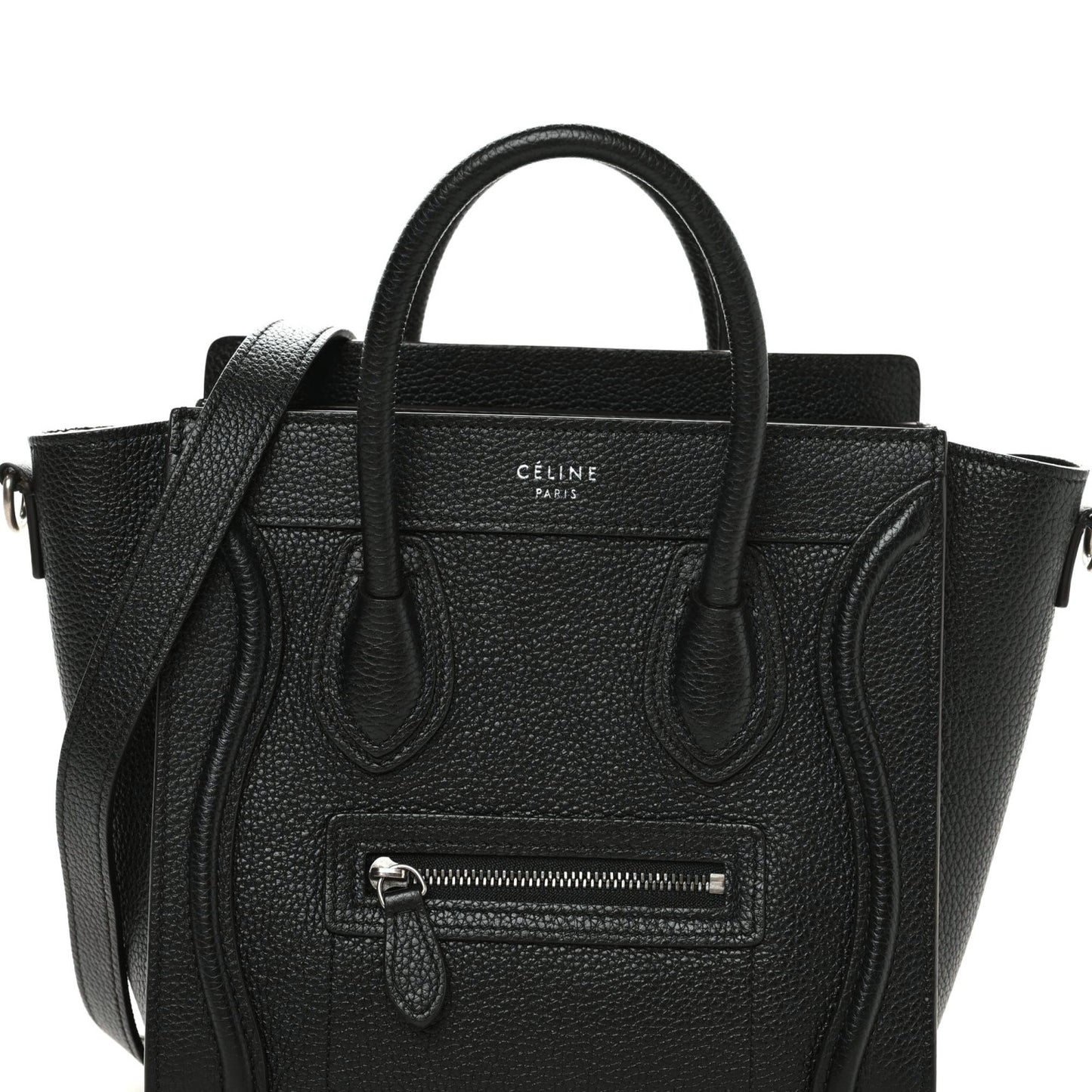 Drummed Calfskin Nano Luggage Black