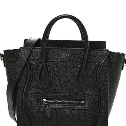 Celine Drummed Calfskin Nano Luggage Black 10 of 10