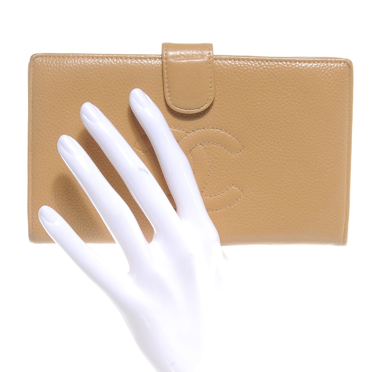 Caviar CC Wallet Beige