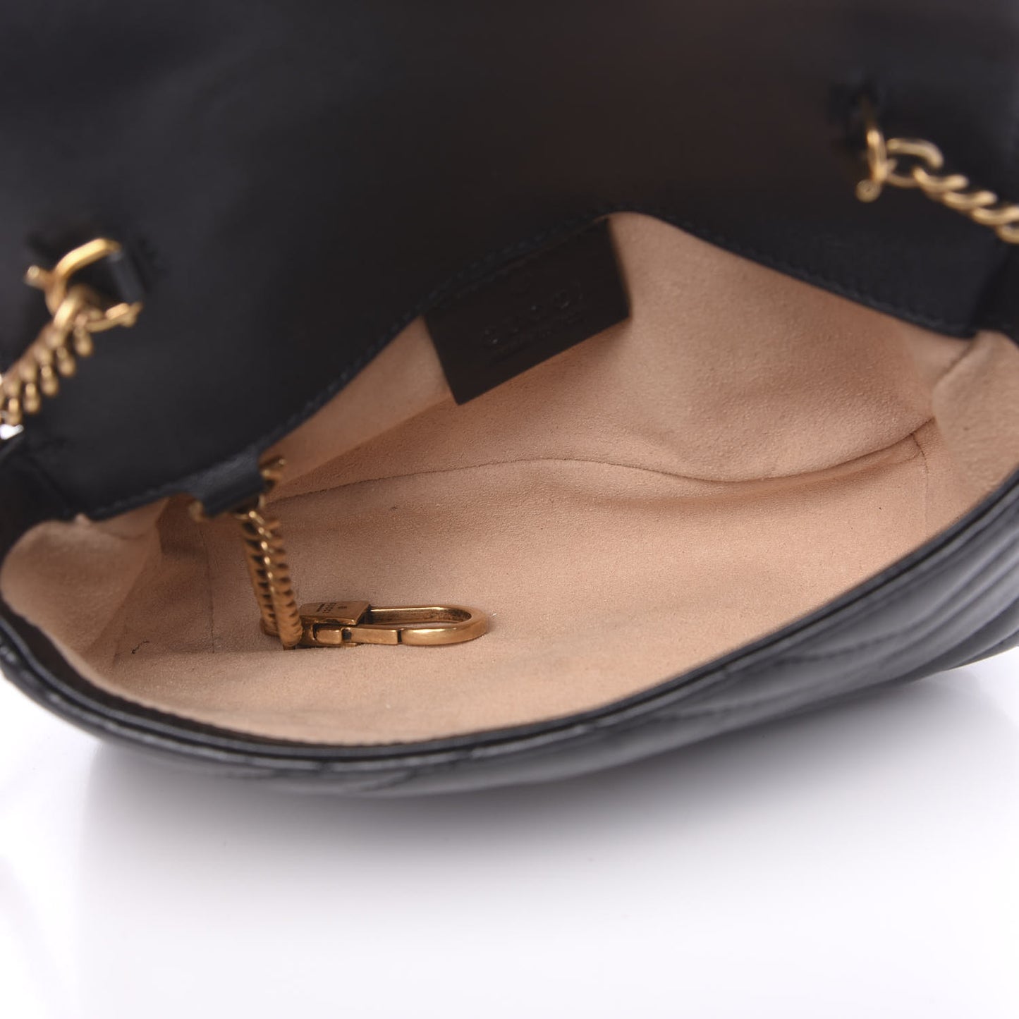 Calfskin Matelasse Super Mini GG Marmont Shoulder Bag Black