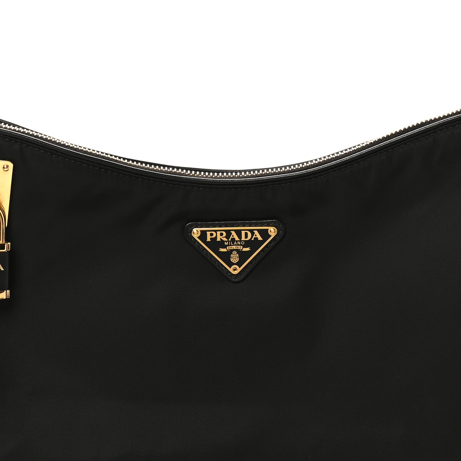 Prada Re-Nylon Vitello Large Aimee Shoulder Bag Black 7 of 9