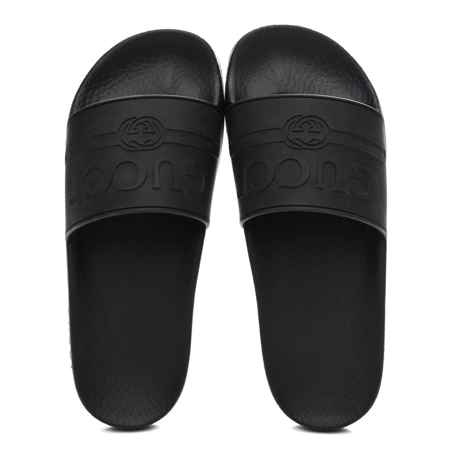 Gucci Rubber Womens Logo Slide Sandals 38 Black 2 of 10