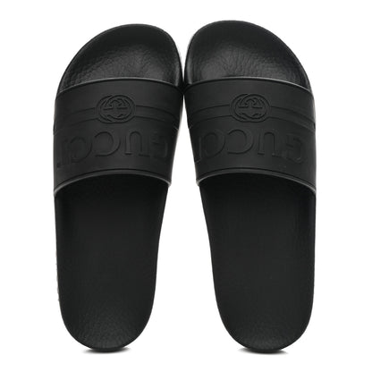 Gucci Rubber Womens Logo Slide Sandals 38 Black 2 of 10