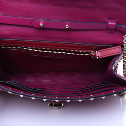 Valentino Garavani Nappa Rockstud Spike Wallet on Chain Raspberry 5 of 13
