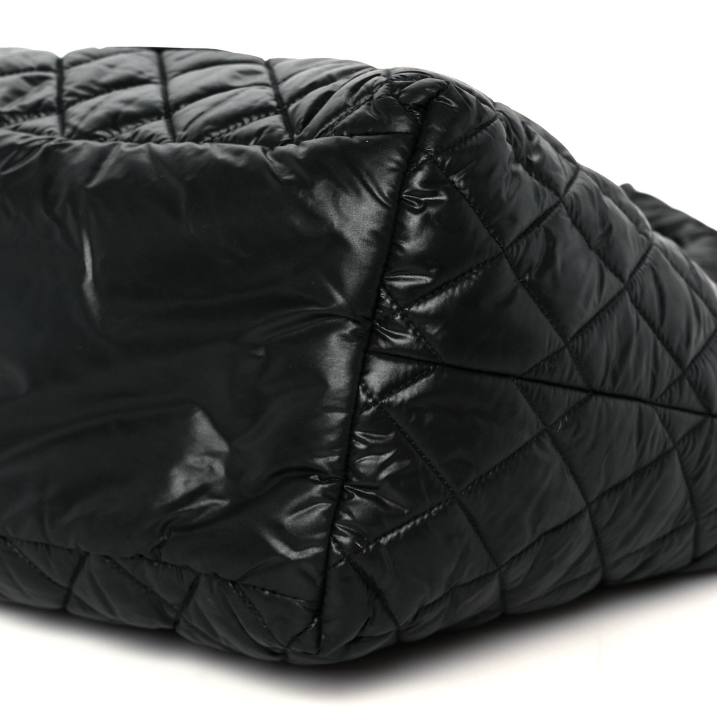 Nylon Quilted Small Coco Cocoon Tote Black