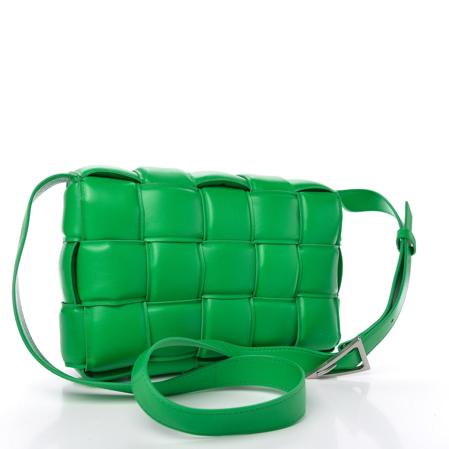 Nappa Maxi Intreccio Padded Cassette Crossbody Bag Grass