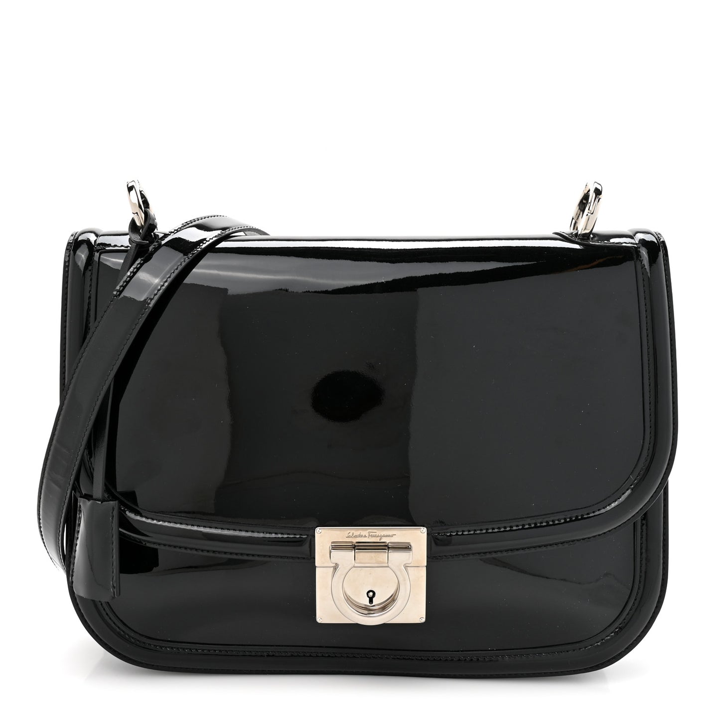 Patent Jody Shoulder Bag Black
