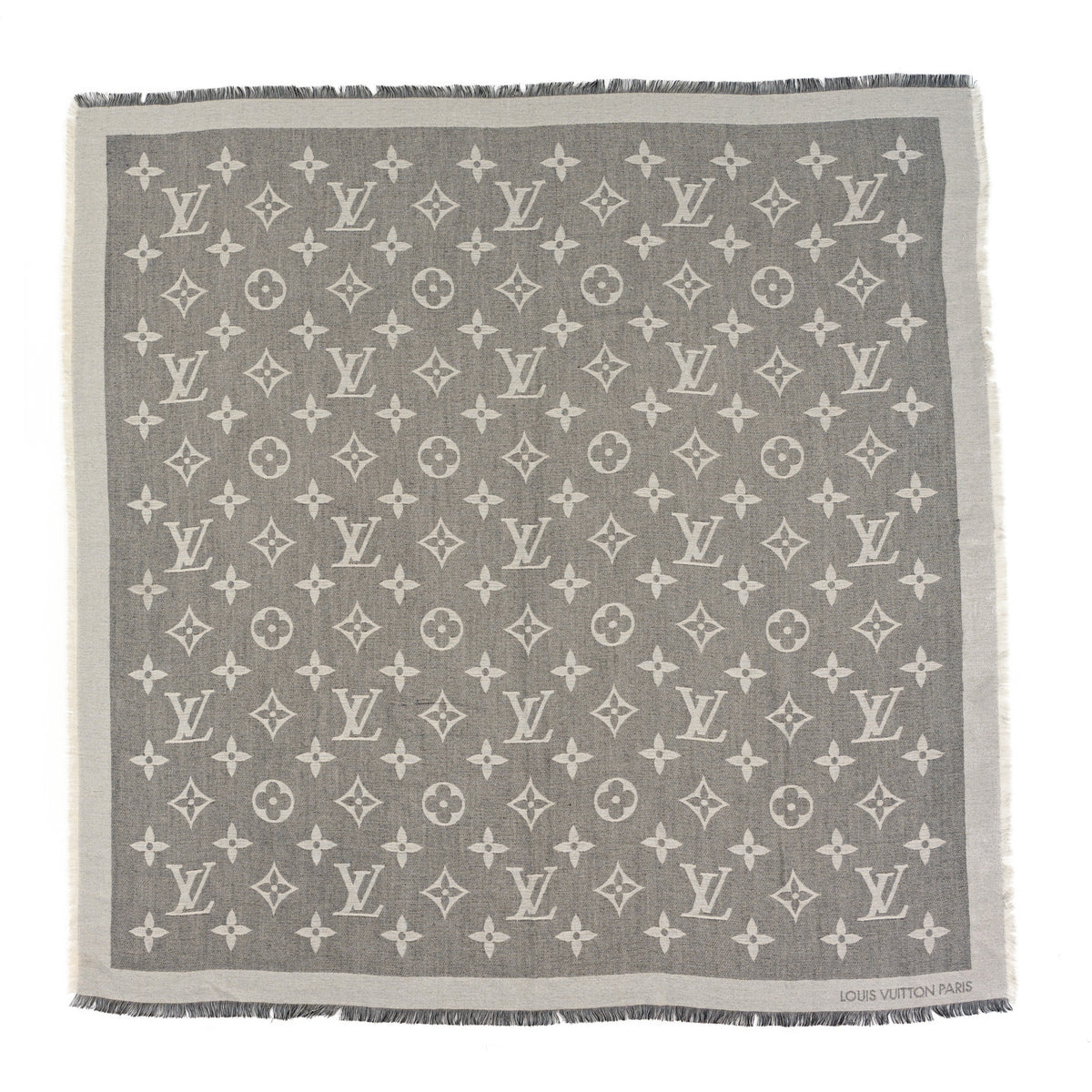 Louis Vuitton Cashmere Silk Monogram Giant Shawl Black 1 of 4
