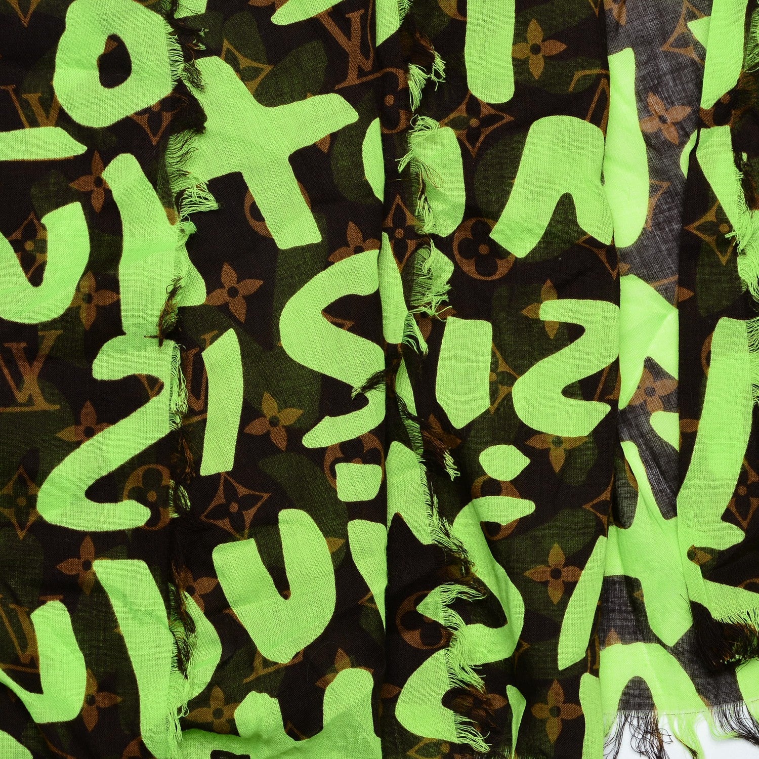 Louis Vuitton Cotton Graffiti Pareo Green 5 of 5
