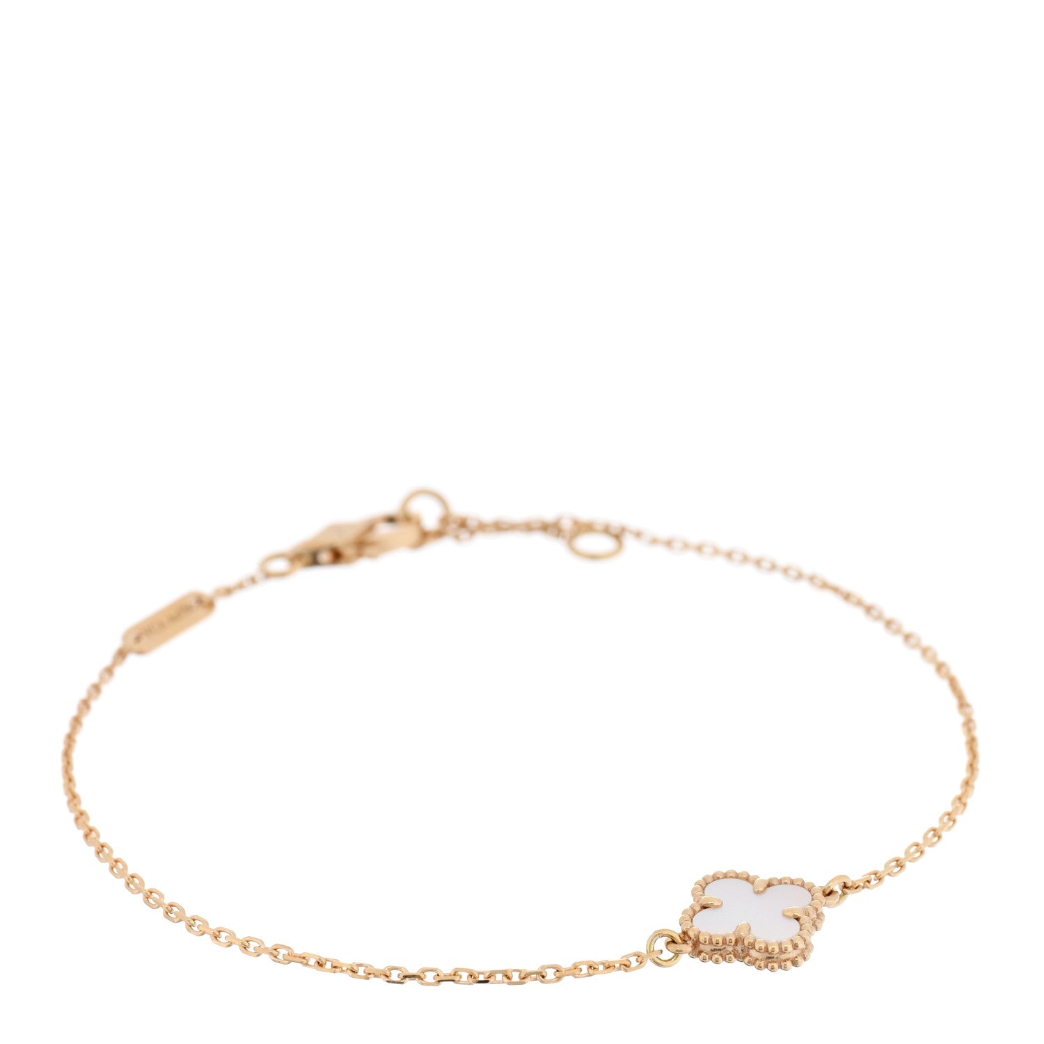 Van Cleef & Arpels 18K Yellow Gold Mother of Pearl Sweet Alhambra Bracelet 1 of 4