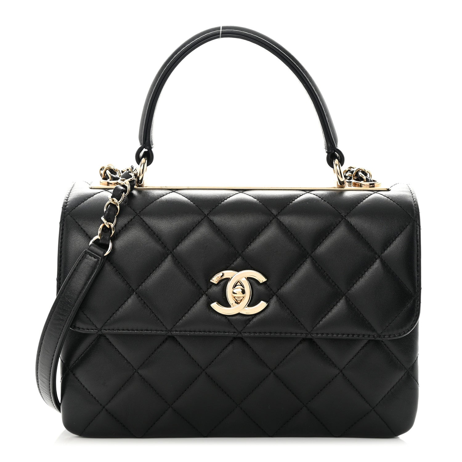Chanel Lambskin Quilted Small Trendy CC Dual Handle Flap Bag Black 1 of 14