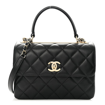 Chanel Lambskin Quilted Small Trendy CC Dual Handle Flap Bag Black 1 of 14