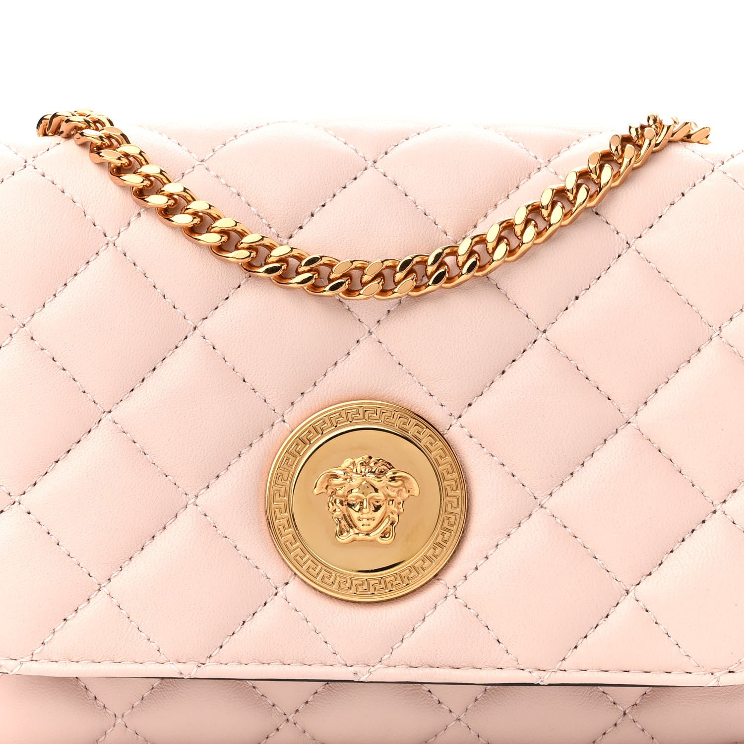 Versace Nappa Quilted Small Medusa Chain Crossbody Light Pink 7 of 9