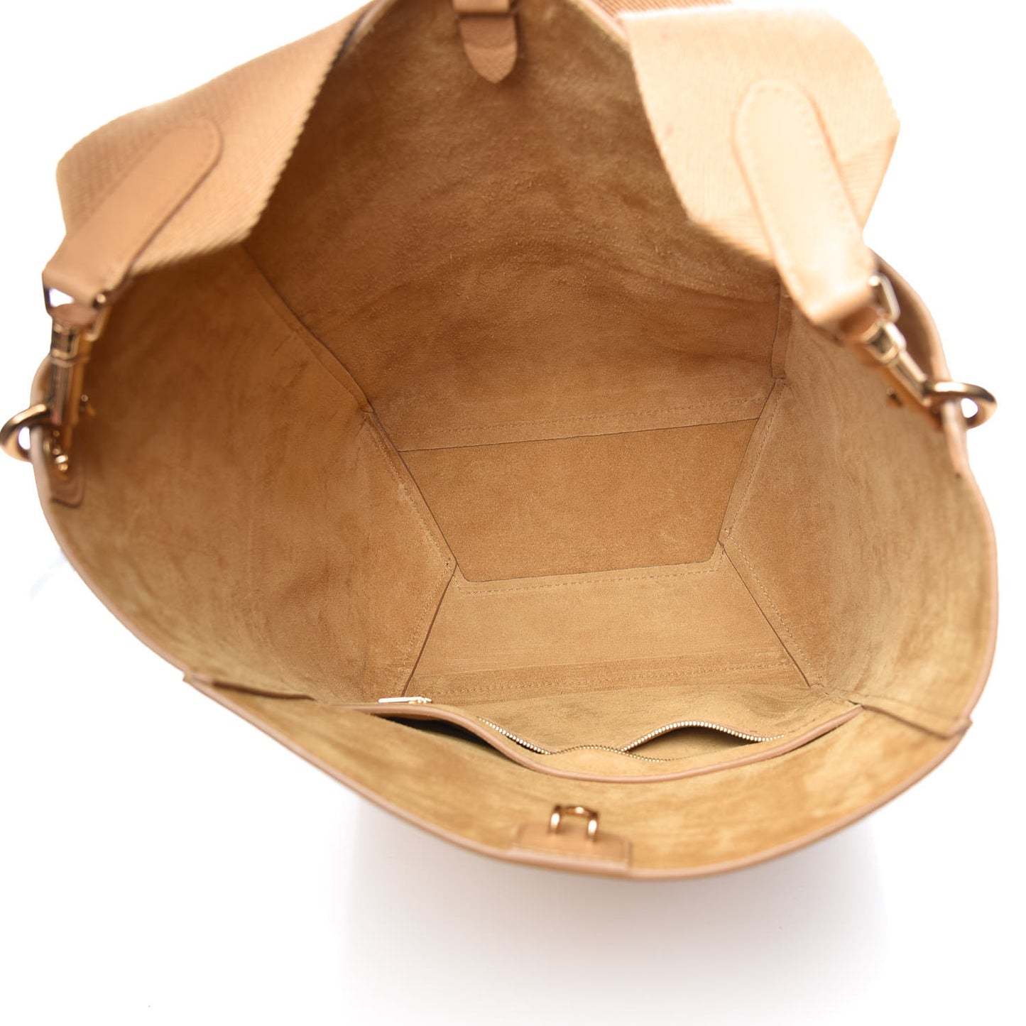 Soft Grained Calfskin Sangle Bucket Bag Cumin