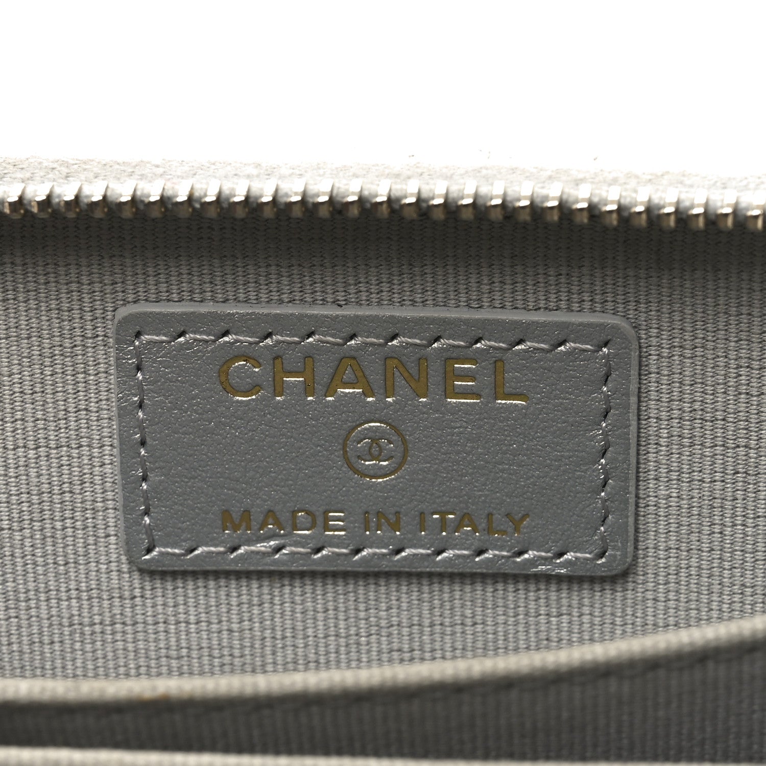 Chanel Metallic Lambskin Quilted Chanel 19 Zip Around Coin Purse Wallet Silver 6 of 10