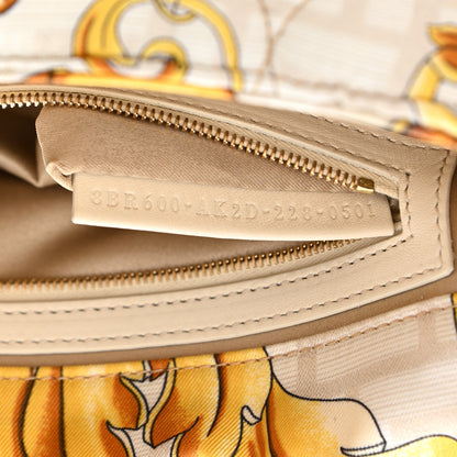 Fendi X VERSACE Silk Fendace FF Baroque Quilted Scarf Baguette White Gold 10 of 13