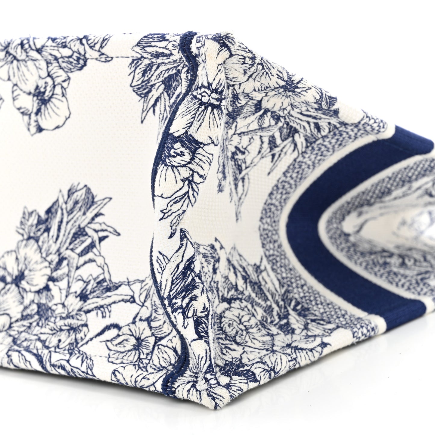 Canvas Embroidered Medium Reve d'Infini Book Tote Blue