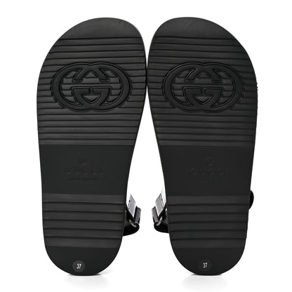 Gucci Rubber Mini Double G Womens Isla Dad Sandals 37 Black 6 of 9