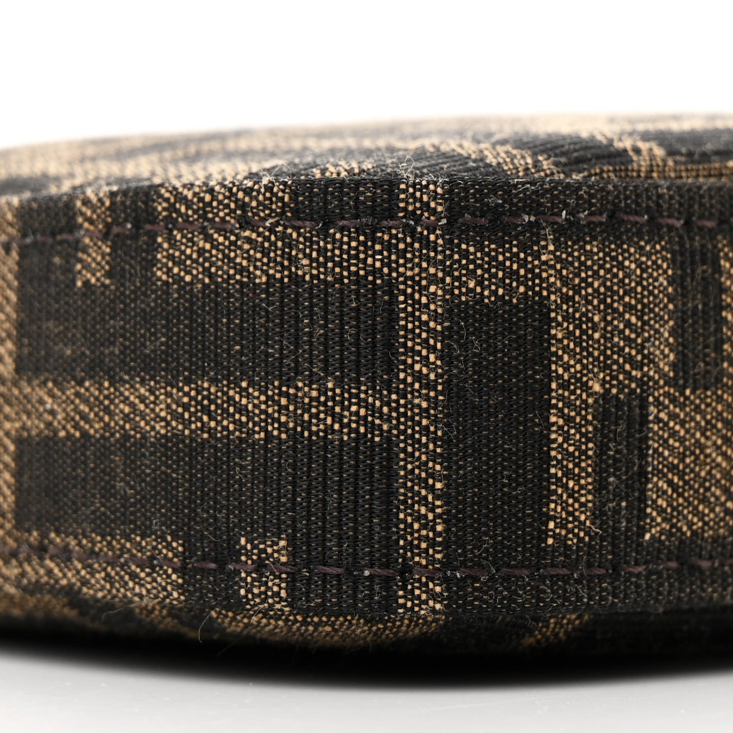 Fabric Jacquard Vitello Grace FF 1974 Baguette Pouch Tobacco Moro Sand