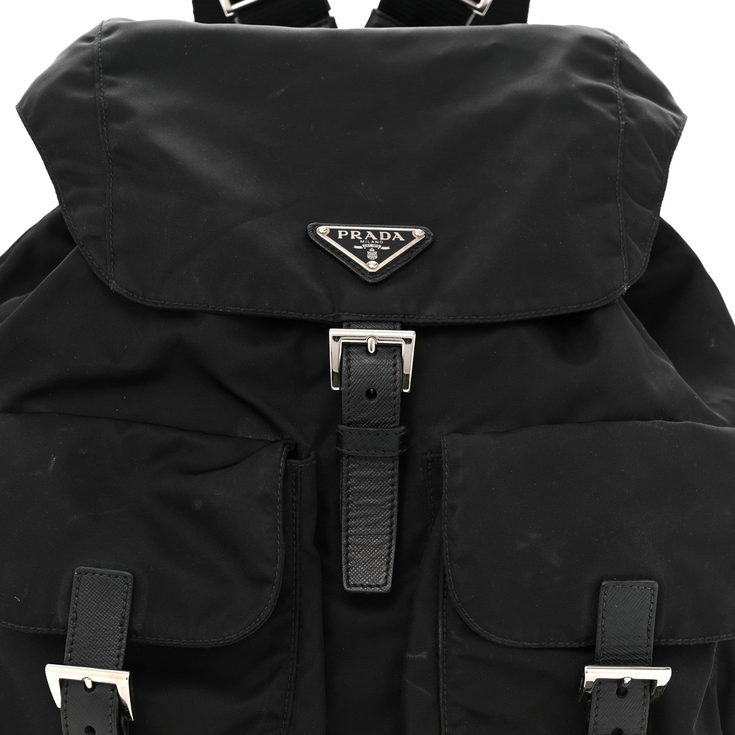 Prada Tessuto Nylon Saffiano Medium Backpack Black 8 of 12