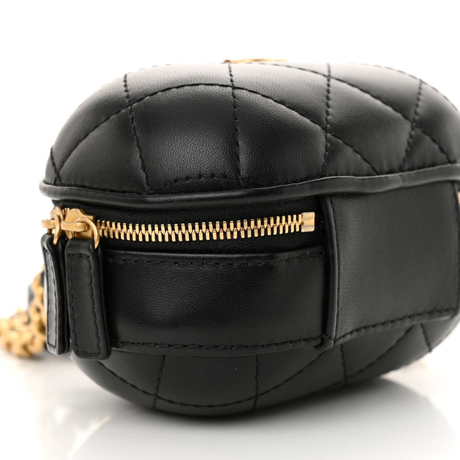 Chanel Lambskin Quilted CC Bubble Vanity Case With Chain Black 9 of 11