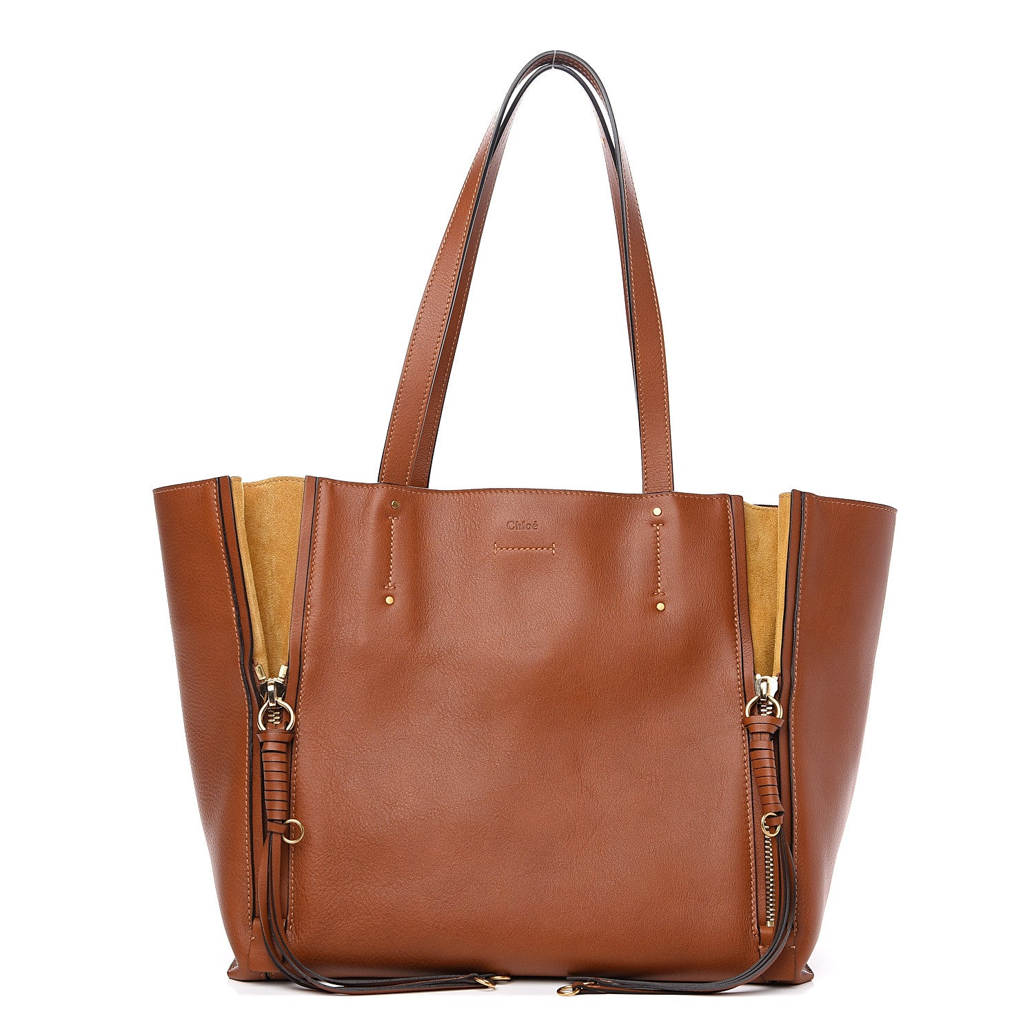 Chloe Smooth Calfskin Medium Milo Shopping Tote Caramel 1 of 10