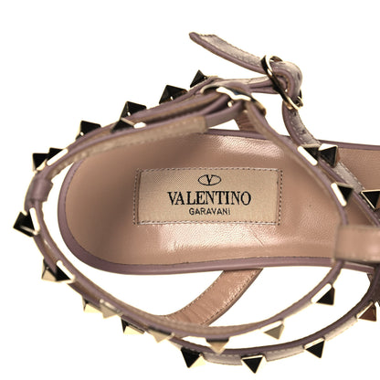 Valentino Garavani Metallic Pebbled Calfskin Rockstud Ankle Strap 65mm Pumps 39 Rame Poudre 7 of 7