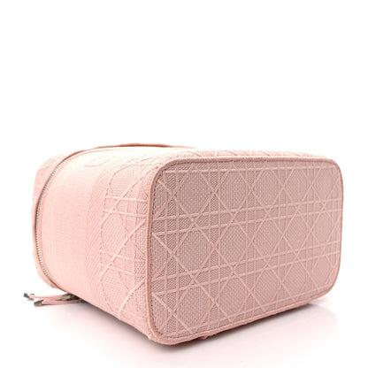 Christian Dior Canvas Embroidered Cannage Diortravel Vanity Case Bois de Rose 4 of 12