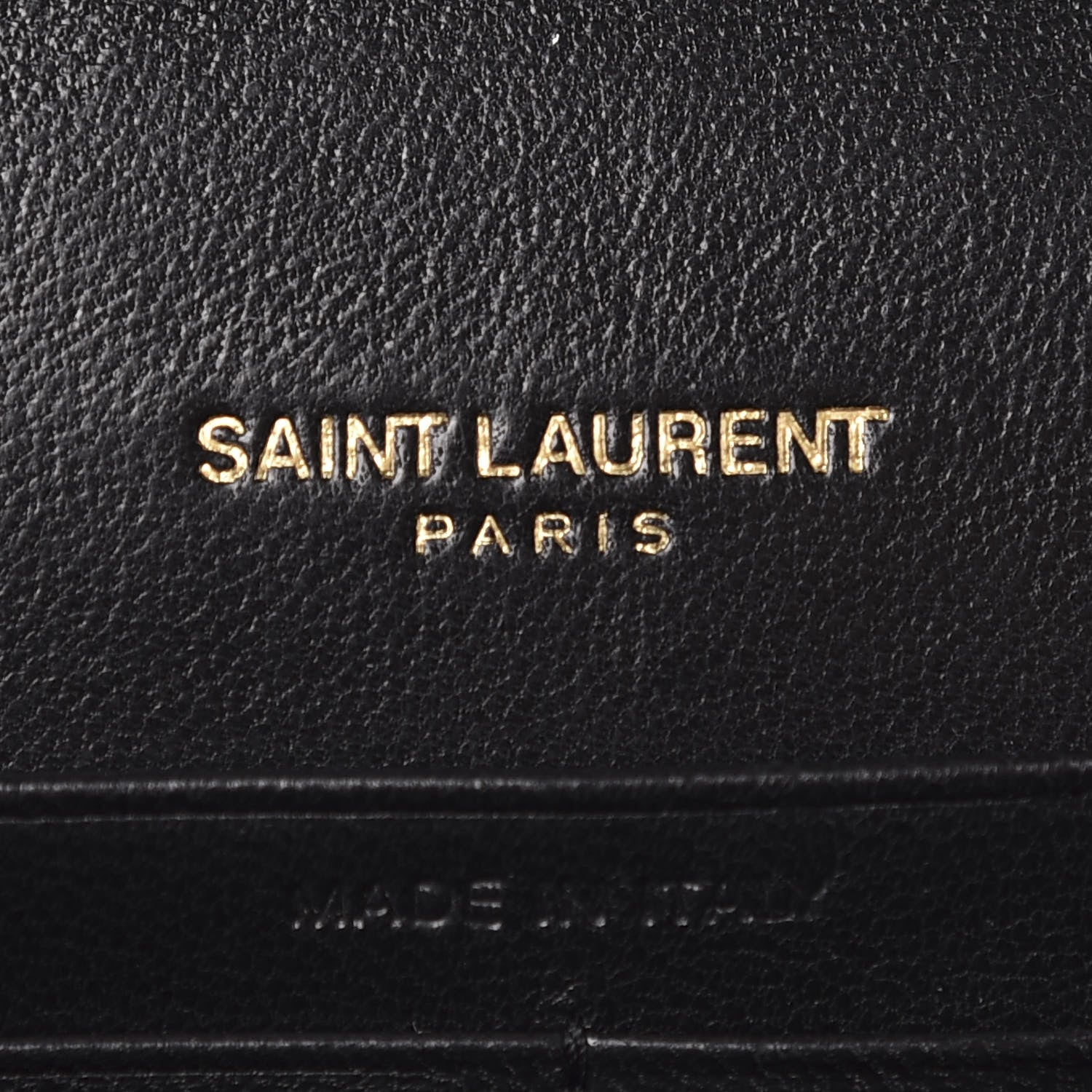Saint Laurent Lambskin Matelasse Chevron Monogram Sulpice Chain Wallet Black 8 of 10