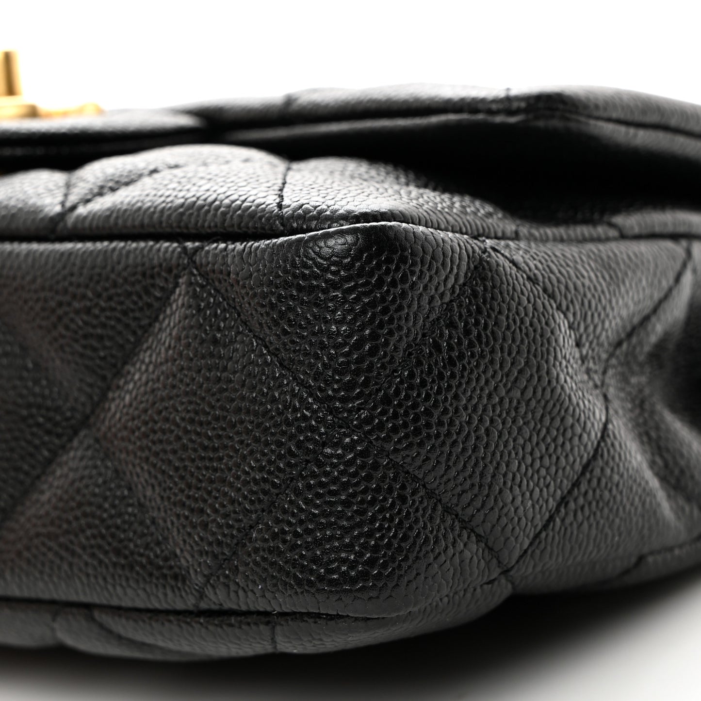 Caviar Quilted Mini Sweetheart Rectangular Flap Black