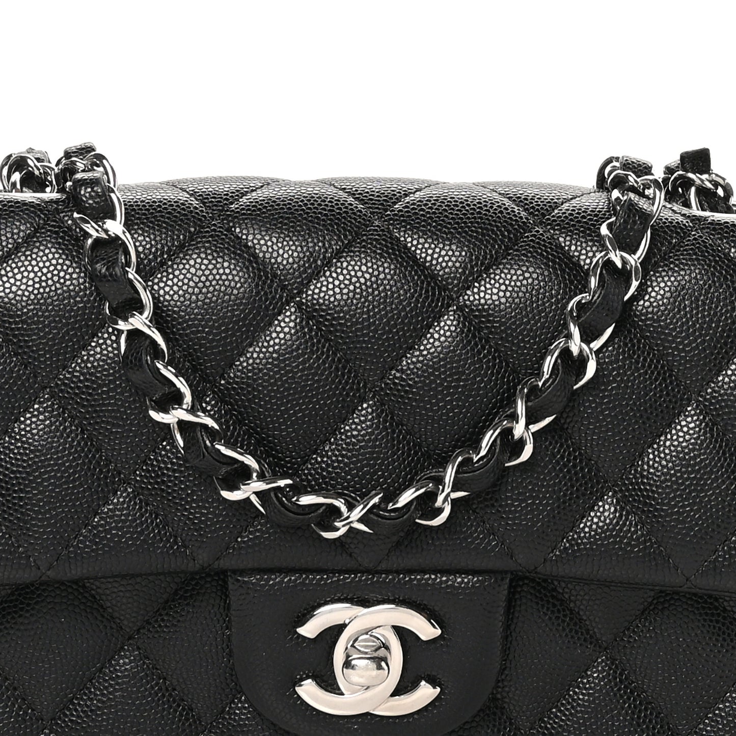 Caviar Quilted Mini Rectangular Flap Black