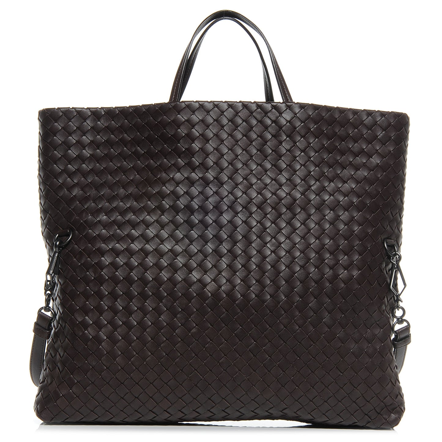 Nappa Intrecciato Messenger Tote Coffee Brown