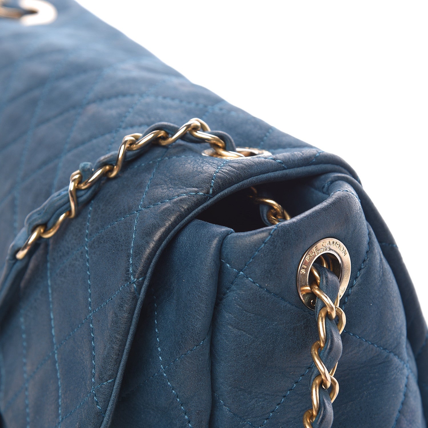 Chanel Iridescent Calfskin Large Chic Quilt Flap Dark Blue 26 of 30