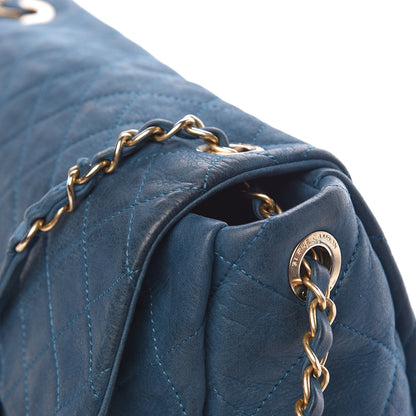 Chanel Iridescent Calfskin Large Chic Quilt Flap Dark Blue 26 of 30