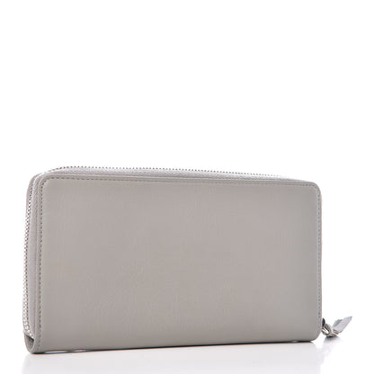 Balenciaga Matte Goatskin Rubber Covered Classic Hardware Continental Zip Around Wallet Gris Glace 3 of 9